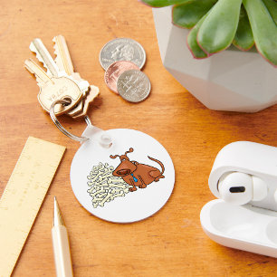 Porte-clés Chien Et Os Brown