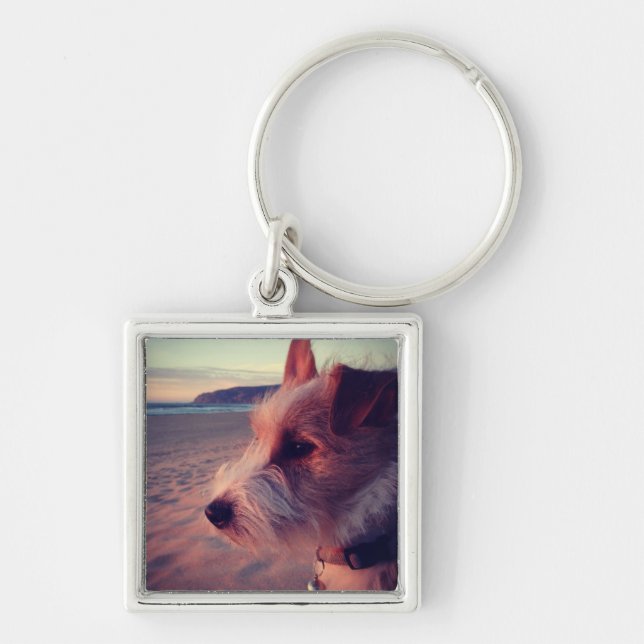 Porte-clés Chien faisant face à la plage (Devant)