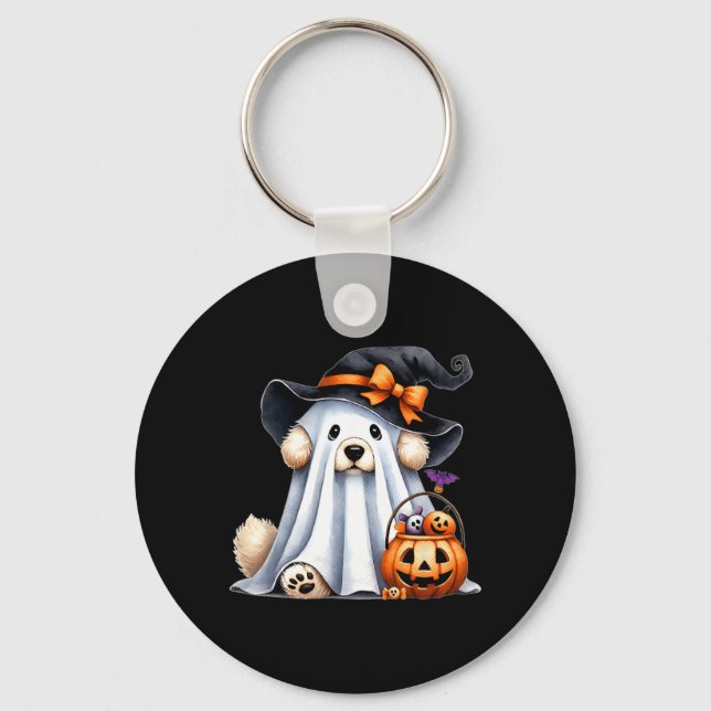 Porte-clés Chien fantôme d'Halloween (Recto)