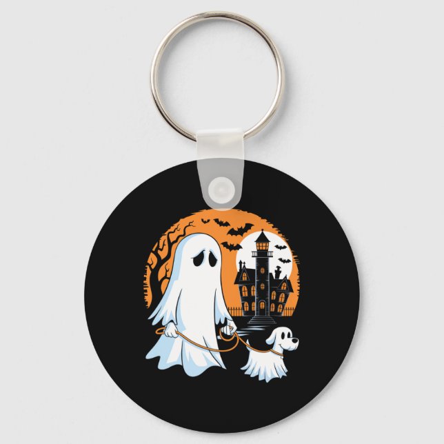 Porte-clés Chien fantôme qui marche Halloween Premium (Recto)