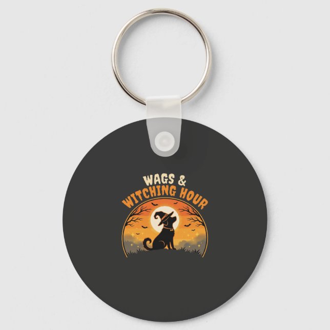 Porte-clés Chien Halloween Clair de lune (Recto)