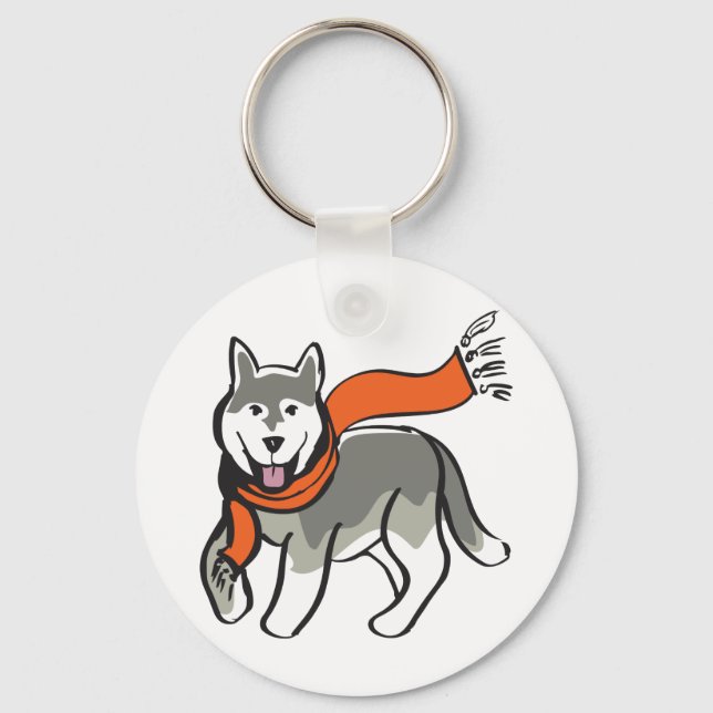 Porte-clés Chien Husky (Recto)