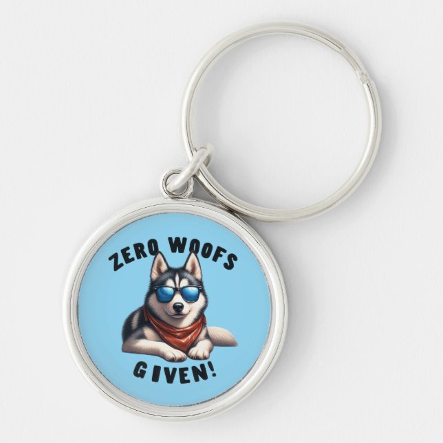 Porte-clés Chien Husky Cool Zéro Aboiements Donnés  (Devant)