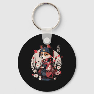 Porte-clés Chien japonais Samurai Tattoo Kawaii Ninja Chien