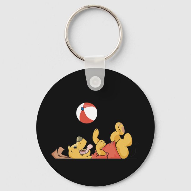 Porte-clés Chien jouant avec des T-shirts et des cadeaux de b (Recto)