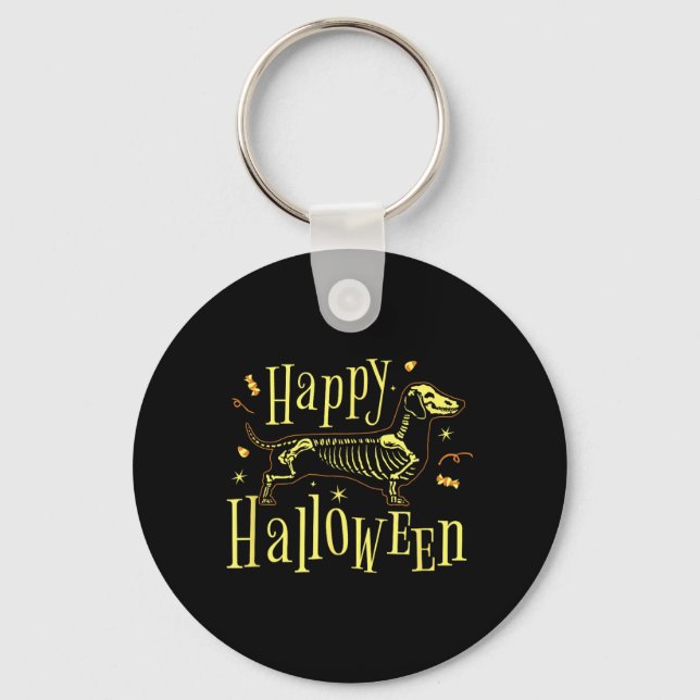 Porte-clés Chien Joyeux Halloween - Drôle d'Halloween (Recto)