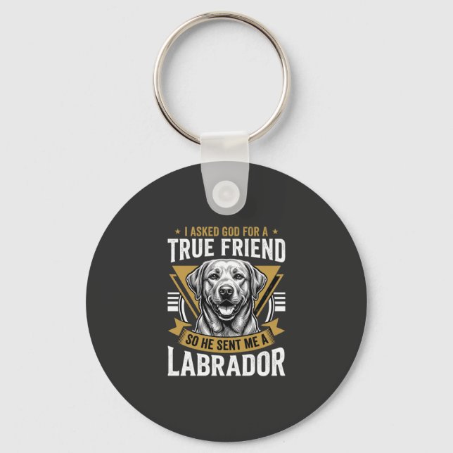 Porte-clés Chien Labrador véritable ami (Recto)