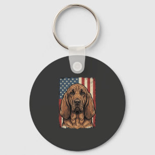 Porte-clés Chien Limier Patriotique Drapeau Américain Art_1
