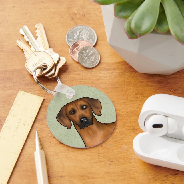 Porte-clés Chien Lion Brun Mignon Rhodesian Ridgeback Avec No (Bureau)