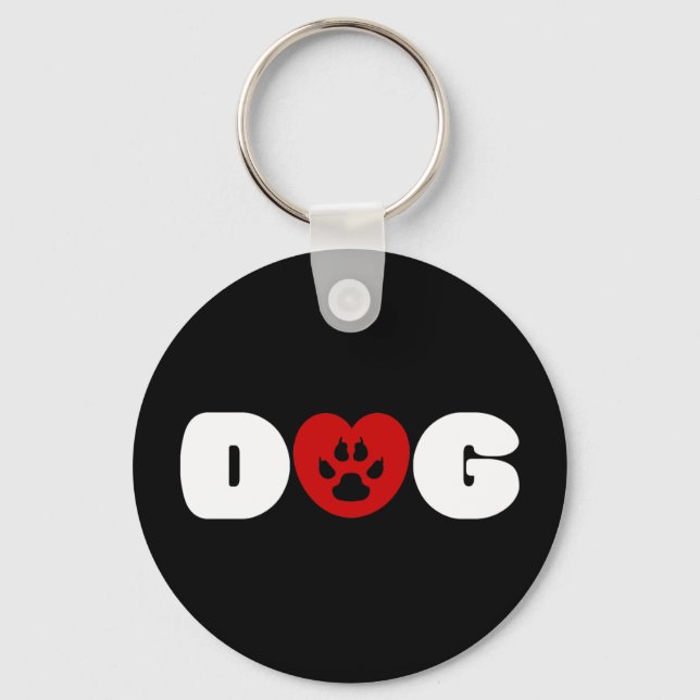 Porte-clés Chien Love Heart Keychain (Recto)