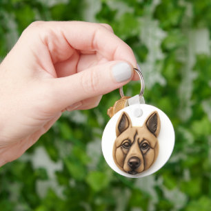 Porte-clés Chien Malinois Belge Inspiré 3D