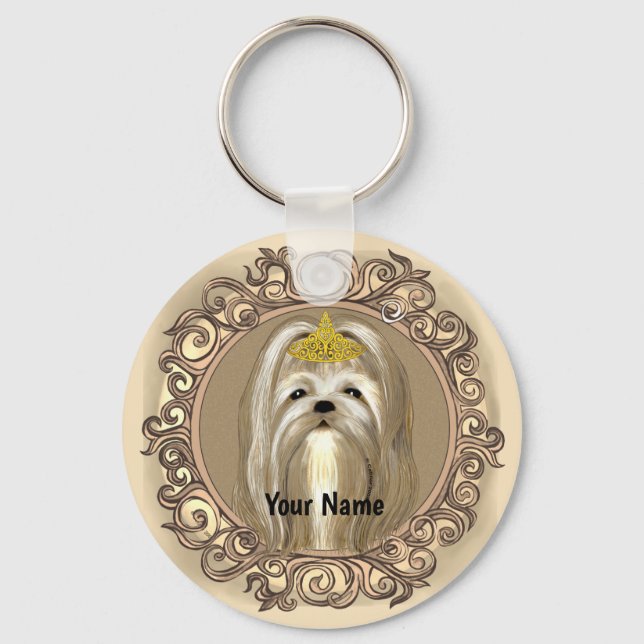 Porte-clés Chien Maltais Princesse  (Recto)