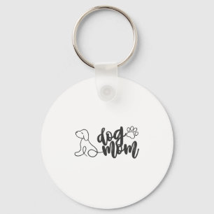 Porte-clés Chien Maman Ligne Design Art minimaliste Amoureux