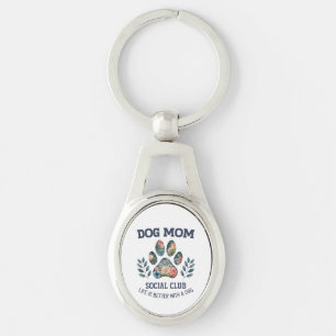 Porte-clés Chien Maman Paw Floral