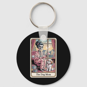 Porte-clés Chien Maman Squelette Tarot Carte Drôle Animaux de