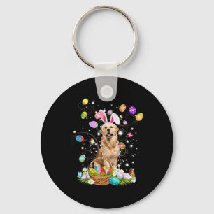 Porte-clés Chien mignon Golden Retriever Fun Pâques Jour Oeuf