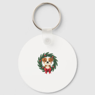 Porte-clés Chien mignon Nez Noël Wreath Noël Chien Maman D