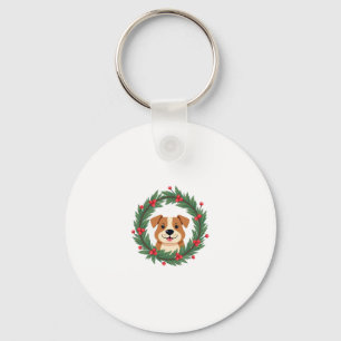 Porte-clés Chien mignon Nez Noël Wreath Noël Chien Maman D