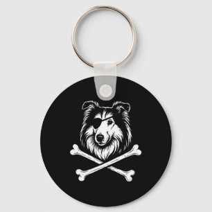 Porte-clés Chien mignon Pirate Collie Crossbones