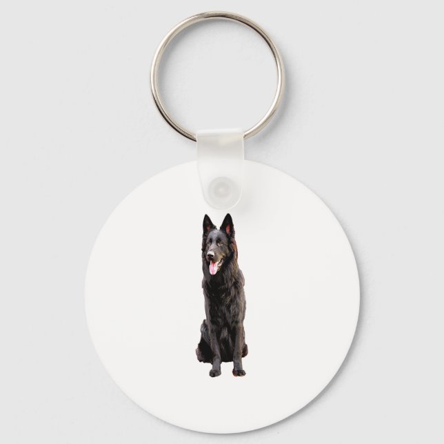 Porte-clés Chien noir berger allemand (Recto)