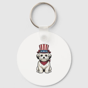 Porte-clés Chien Patriotique Gravure Vintage Vector Design_1