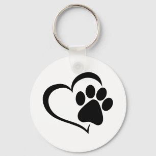 Porte-clés Chien Paw & Heart Keychain