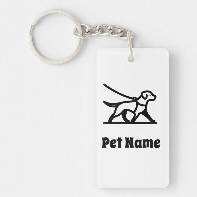 Porte-clés chien personnalisé, porte-clés pour pro (Devant)