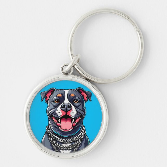 Porte-clés Chien Pitbull (Devant)