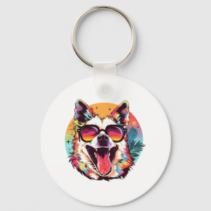 Porte-clés chien plage été chien chaise