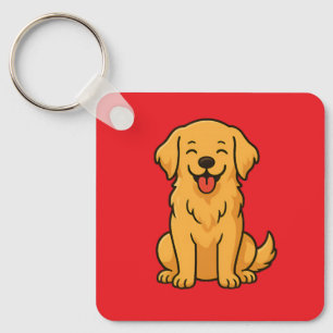 Porte-clés Chien Retriever doré heureux – Animaux de compagni