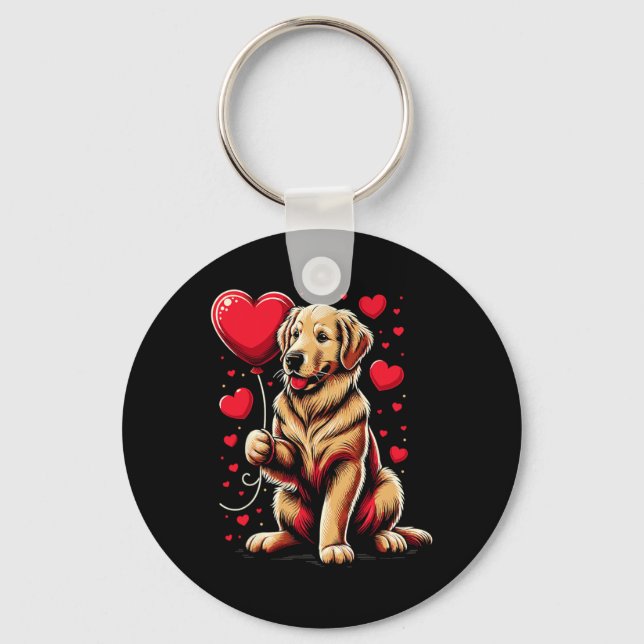 Porte-clés Chien Retriever Doré Saint-Valentin Propriétaire d (Recto)