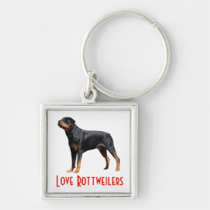 Porte-clés Chien Rottweiler Noir & Brun
