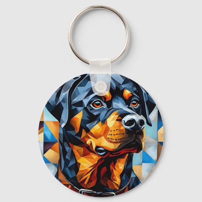 Porte-clés chien Rottweiler pour amateurs d'animau (Recto)