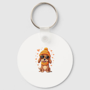 Porte-clés Chien Saucisse Coeur Doxie Fille Saint-Valentin Fe