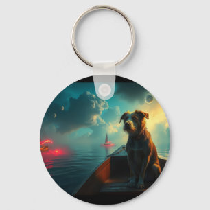 Porte-clés Chien sur bateau