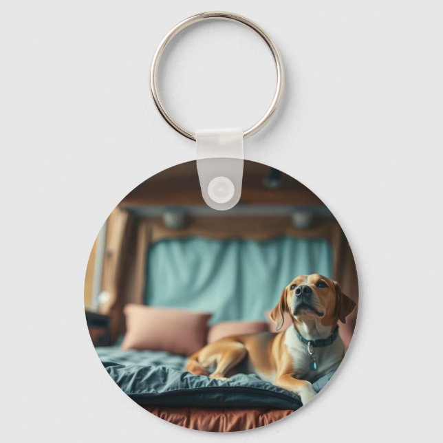 Porte-clés Chien sur Lit (Recto)