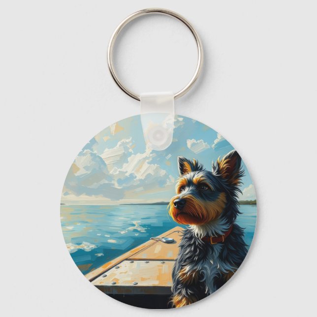 Porte-clés Chien sur un bateau (Recto)