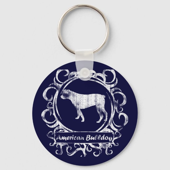Porte-clés Chien-taureau Patiné américain classique (Recto)