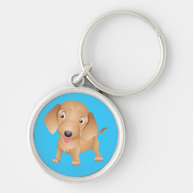 Porte-clés chien teckel bleu (Devant)