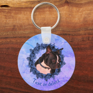 Porte-clés Chien Terrier de Boston Personnalisé
