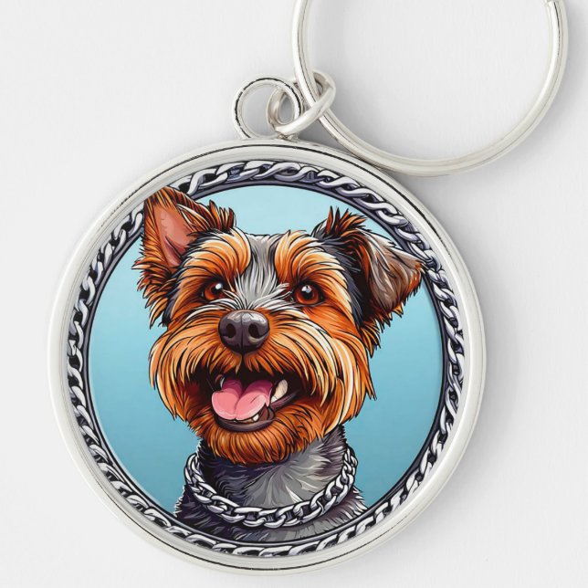 Porte-clés 🐶 Chien Térrier Mignon Pour Quotidien 🐶 (Devant)