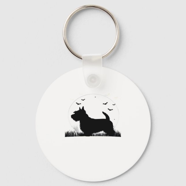 Porte-clés Chien Terrier Skye � Silhouette de lune d'Hallowee (Recto)