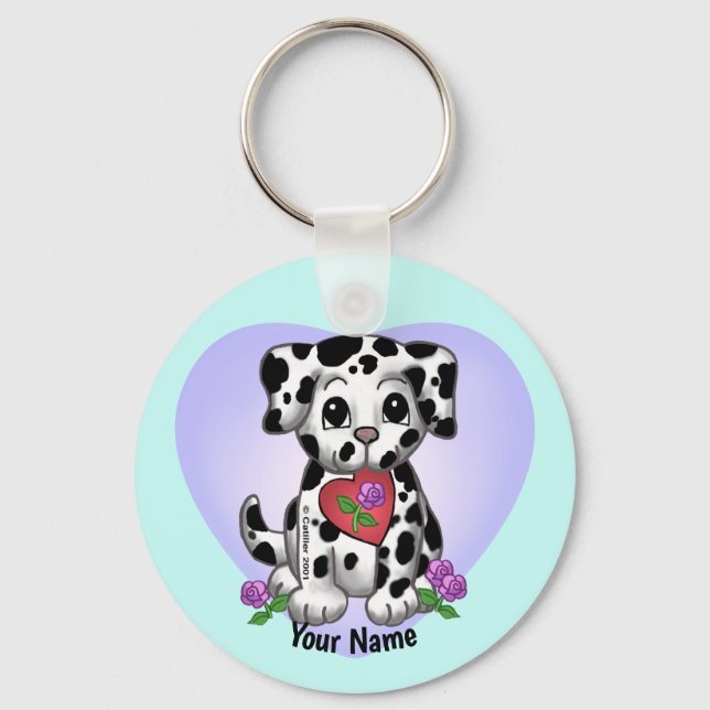 Porte-clés Chien toutou coeur  (Recto)