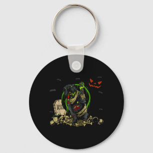 Porte-clés Chien zombie bouledogue Chien zombie drôle Hallowe