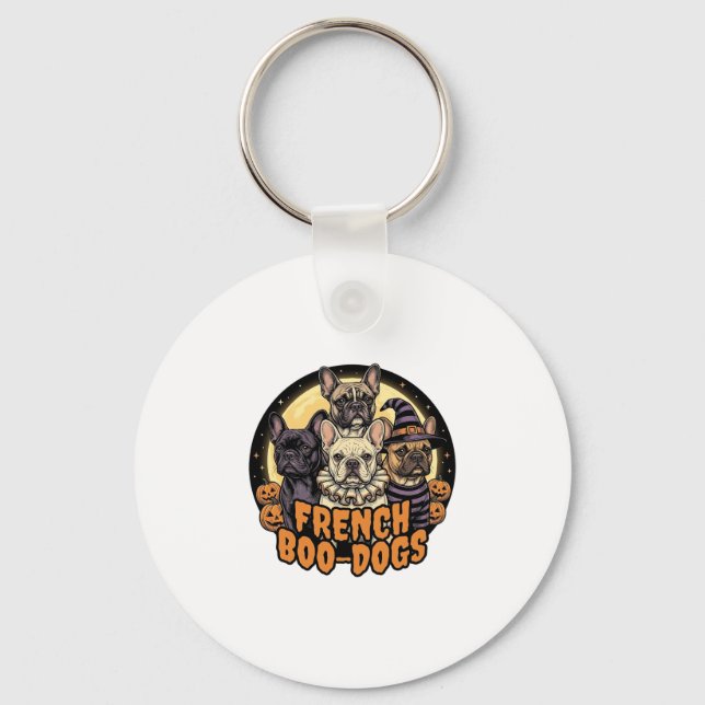 Porte-clés Chiens de bouh français Halloween Bouledogue franç (Recto)