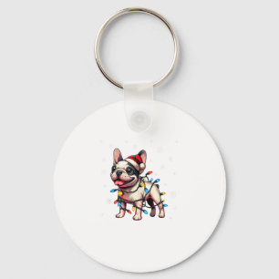 Porte-clés Chiens de Noël Français Drôle Lumières de chapeau