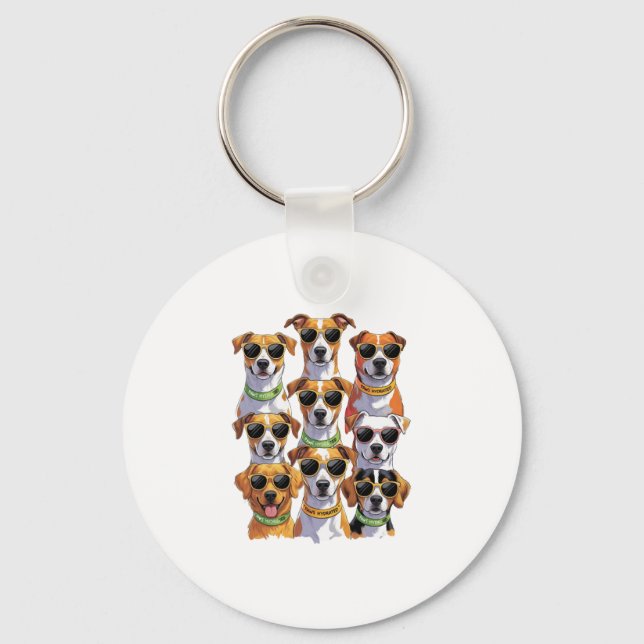 Porte-clés Chiens en lunettes de soleil Pattes hydratées (Recto)