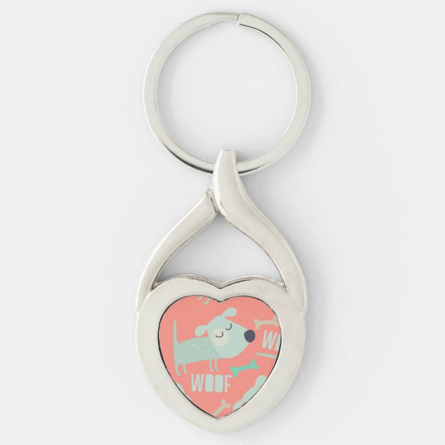 Porte-clés Chiens et os de Woof (Devant)