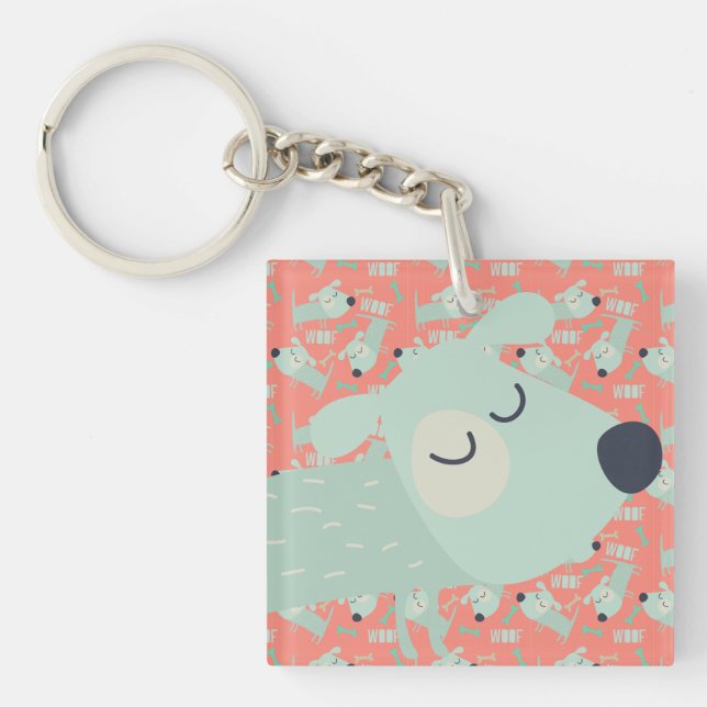 Porte-clés Chiens et os de Woof (Devant)