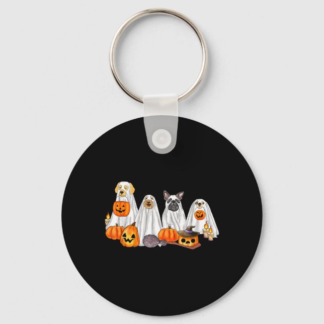 Porte-clés Chiens fantômes d'Halloween _ Excès de cutesse d'H (Recto)